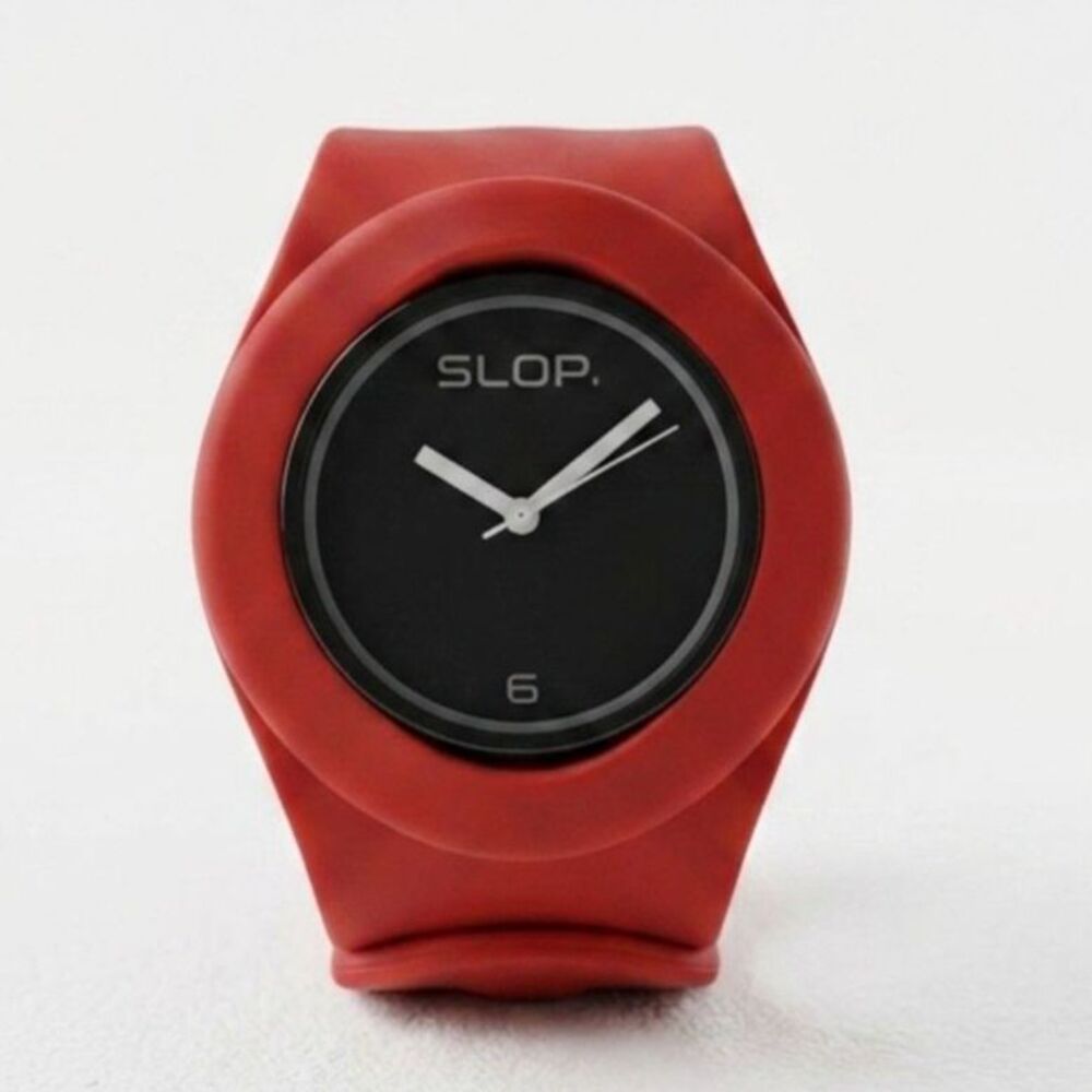 SLAP Wrist Watch Red Silicone Slap Bracelet Rubber Band Unisex Mens Womens Kids